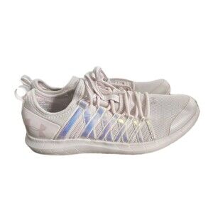 Under Armour Girls 7Y Pre School Infinity Sneakers Pink French Gray Iridescent 7